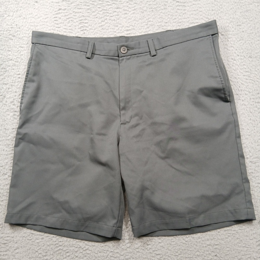 Cool 18 Pro Haggar Men's 40 Gray‎ Dress Shorts Performance Classic Fit